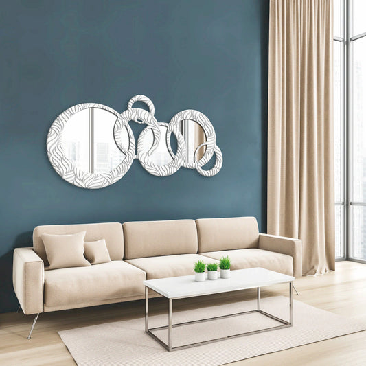 Specchiera   Circles Petali White&White