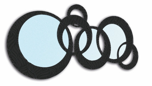 Specchiera Circles Petali Black&Black
