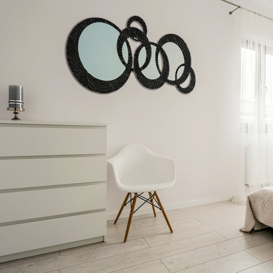 Specchiera Circles Petali Black&Black