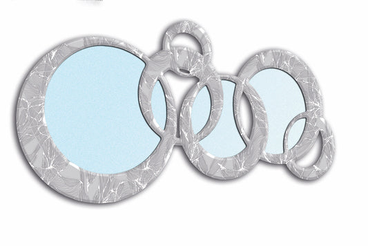 Specchiera Circles Foglie White&White