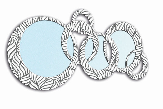 Specchiera Circles Petali Grey&White