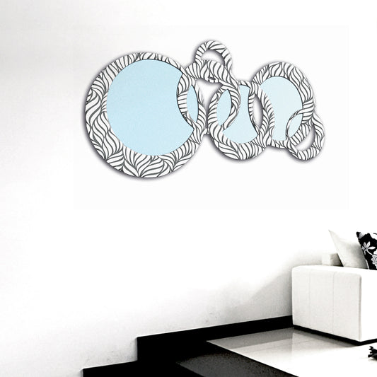 Specchiera Circles Petali Grey&White
